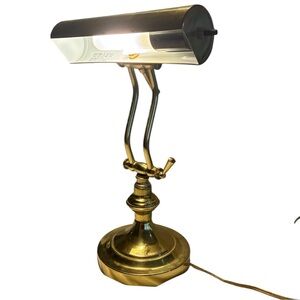 Brass Bankers Lamp Light Piano Students Desk Lamp Reading Adjustable Height